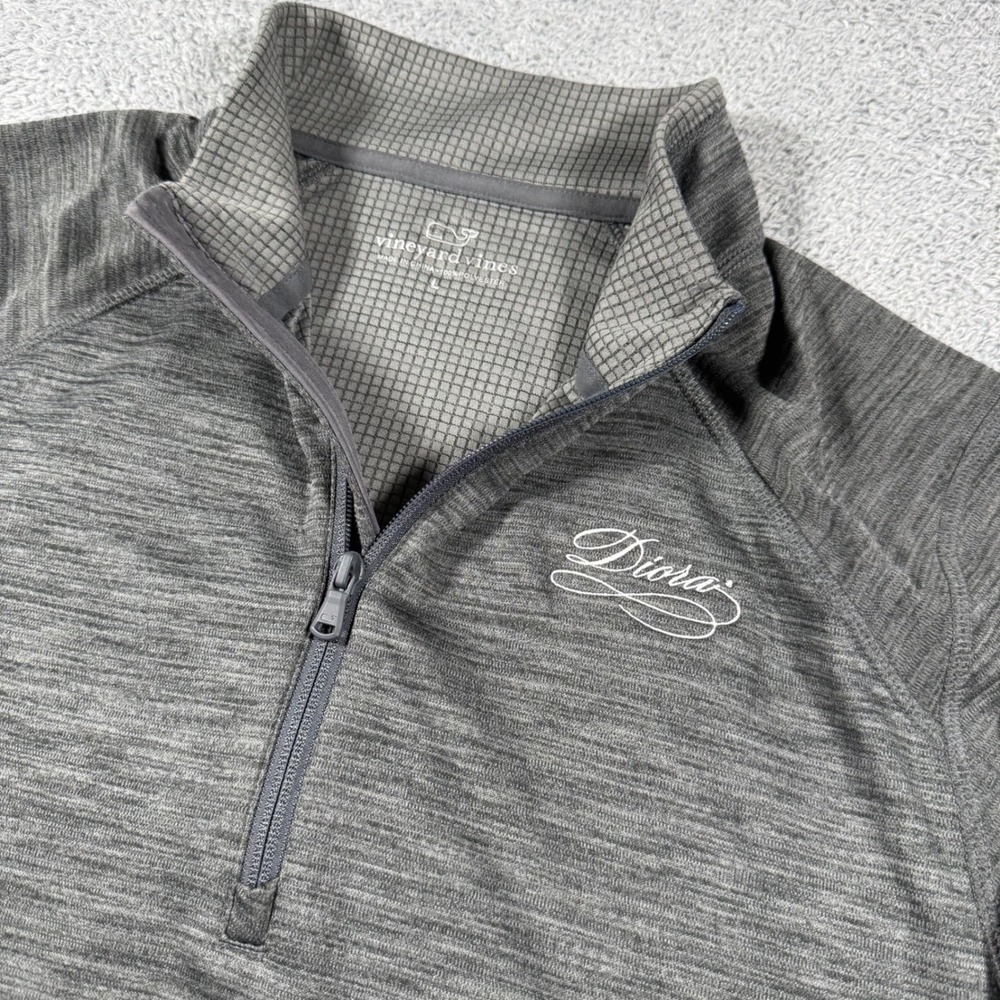 Vineyard Vines Performance Pullover Mens Large Gray Diora Logo Quarter Zip
